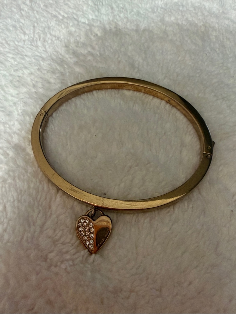 Michael Kors Gold-Tone Heart Charm Bangle Bracelet( $85)